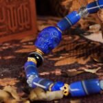 Blue Agate Skull & Crystal Bracelet – Wisdom, Protection & Spiritual Balance