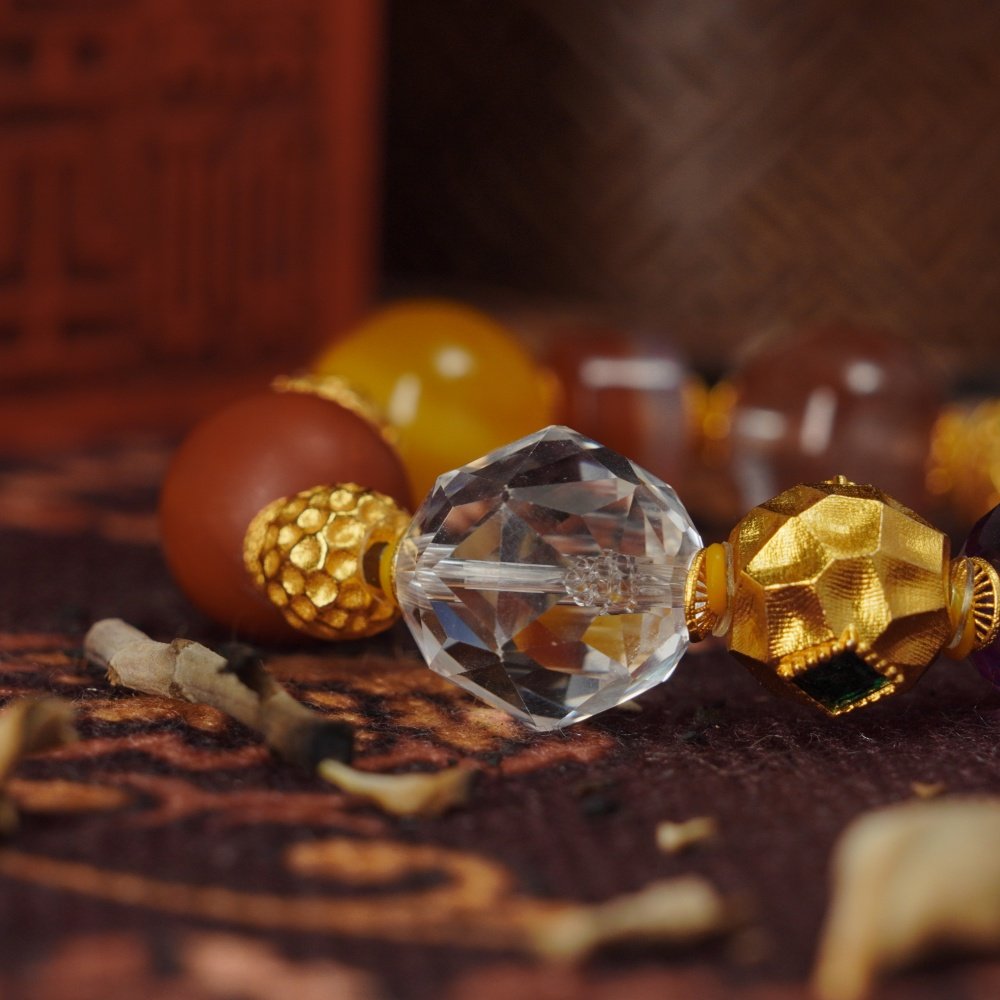 Multicolor Agate & Dzi Bead Bracelet – Vitality, Protection & Spiritual Balance