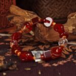 Geometric Red Agate Power Bracelet – Vitality, Flow & Modern Harmony