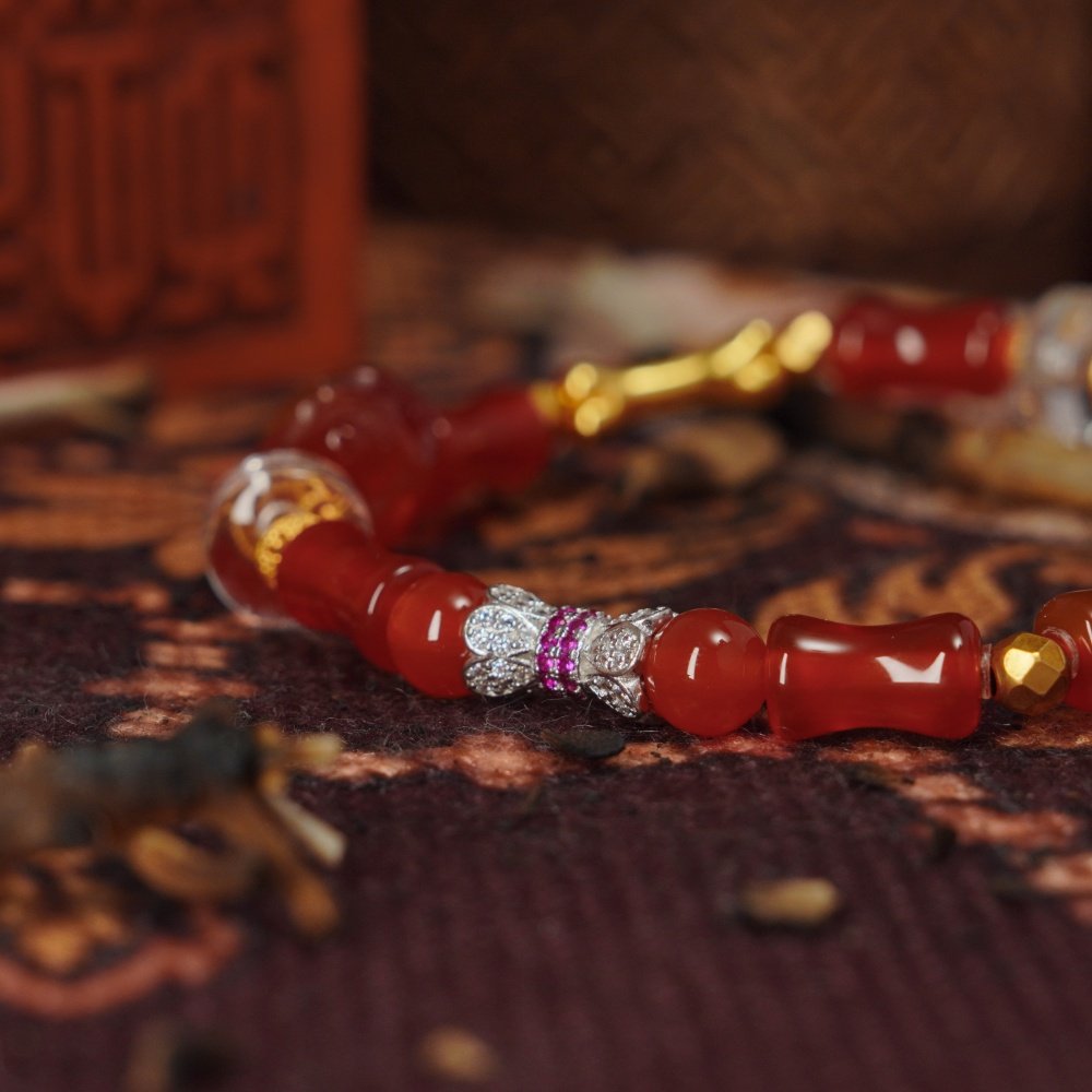 Red Agate Skull & Bone Bracelet – Fierce Focus & Fearless Flow