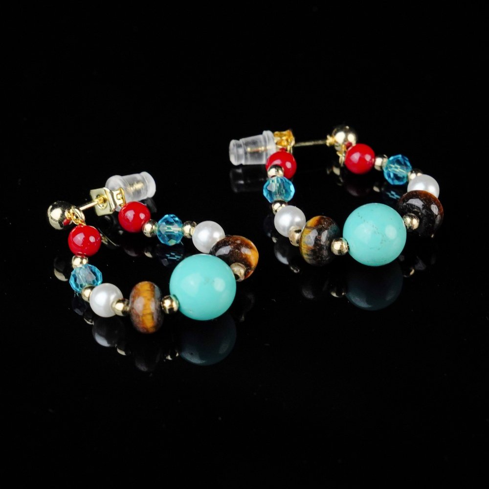 Groxiar Bohemian Spirit Earring Collection | Natural Stone Gemstone Hoops & Vintage Ornate Studs