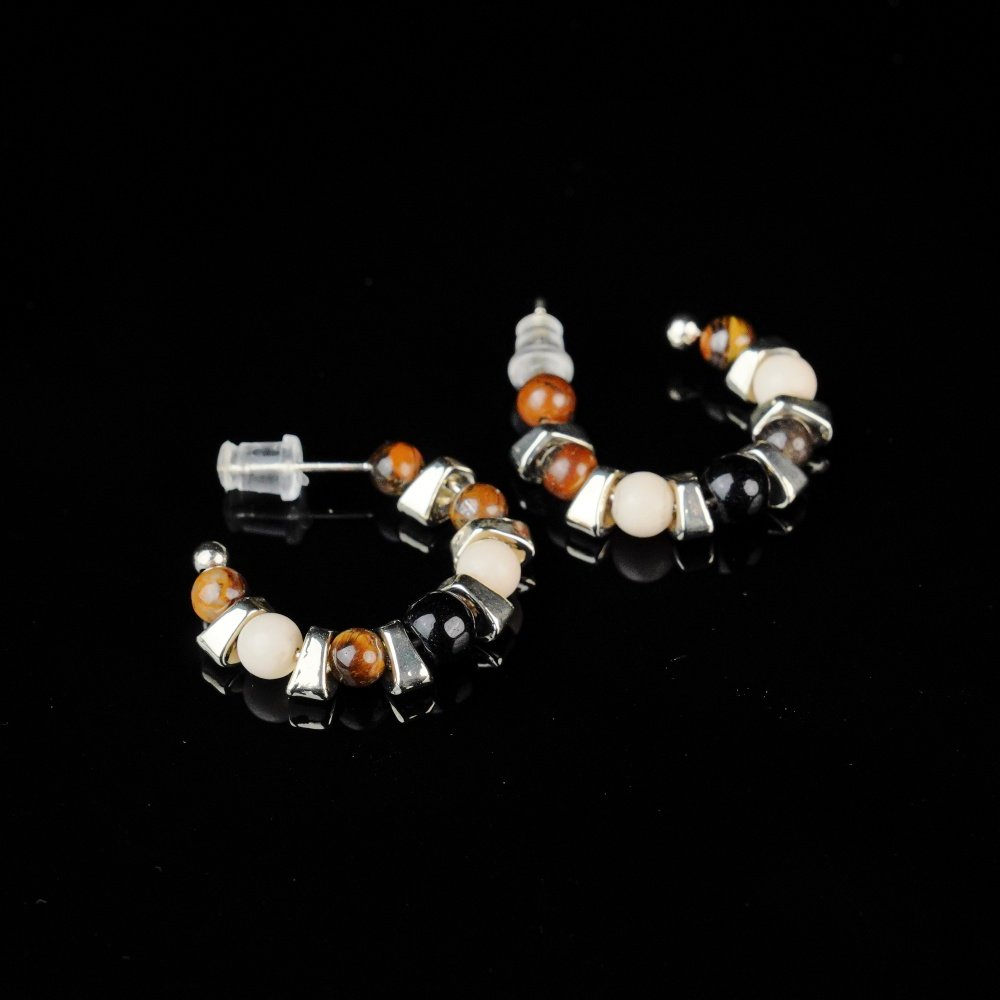 Groxiar Bohemian Spirit Earring Collection | Natural Stone Gemstone Hoops & Vintage Ornate Studs