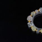 Groxiara | 'The Golden Vision' Hand-Carved Citrine Skull & Golden Rutilated Quartz Bracelet with Clear Quartz Cubes - 17cm (6.7")