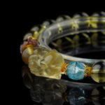Groxiara | 'Golden Fox' Hand-Carved Citrine Wealth & Intuition Bracelet – Aquamarine & Amethyst Accents - 17cm (6.7")