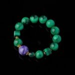 Groxiara | 'Radiant Vitality' Natural Malachite & Charoite Crystal Bracelet – The Stone of Transformation for Total Health - 17cm (6.7")