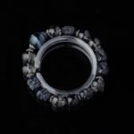 Groxiara | 'Shadow Guardian' Black Rutilated Quartz & Carved Onyx Skull Bracelet – Blue Tiger's Eye Protection - 17cm (6.7")