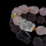 Groxiara | 'Everlasting Love' Hand-Carved Rose Quartz & Clear Quartz Skull Bracelet - Manifesting Soulmate Energy - 17cm (6.7")