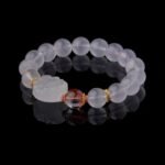 Groxiara | 'The Mystic Fox' Hand-Carved Rose Quartz Bracelet – Manifesting Romantic Charisma & Soulmate Connection - 17cm (6.7")