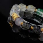 Groxiara | 'The Spectrum Soul' Multi-Gemstone Hand-Carved Skull Bracelet – 18K Gold Vermeil S925 Silver Accents - 17cm (6.7")