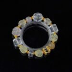 Groxiara | 'The Golden Vision' Hand-Carved Citrine Skull & Golden Rutilated Quartz Bracelet with Clear Quartz Cubes - 17cm (6.7")